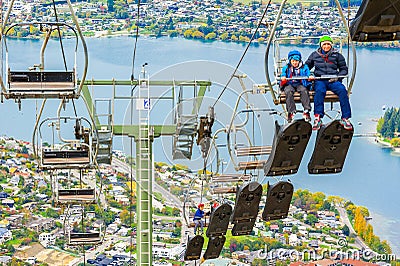 LUGE RIDE IN QUEENSTOWN. Editorial Stock Photo